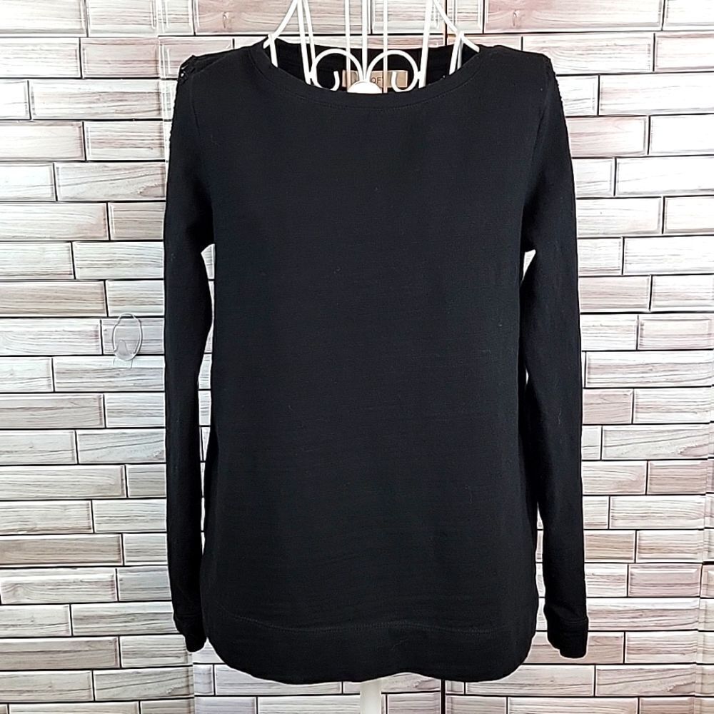 Loft by Ann Taylor Knit top - Black With Cutout Sleeves Womens   Size XS